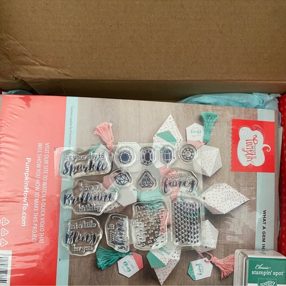 Stampin' Up! Clear Stamps with Pink and Blue Accents